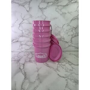 Lot of 5, Harder To Find Viral Lowe's PINK 0.42 Qt - BPA-Free Mini Bucket w/Lid!